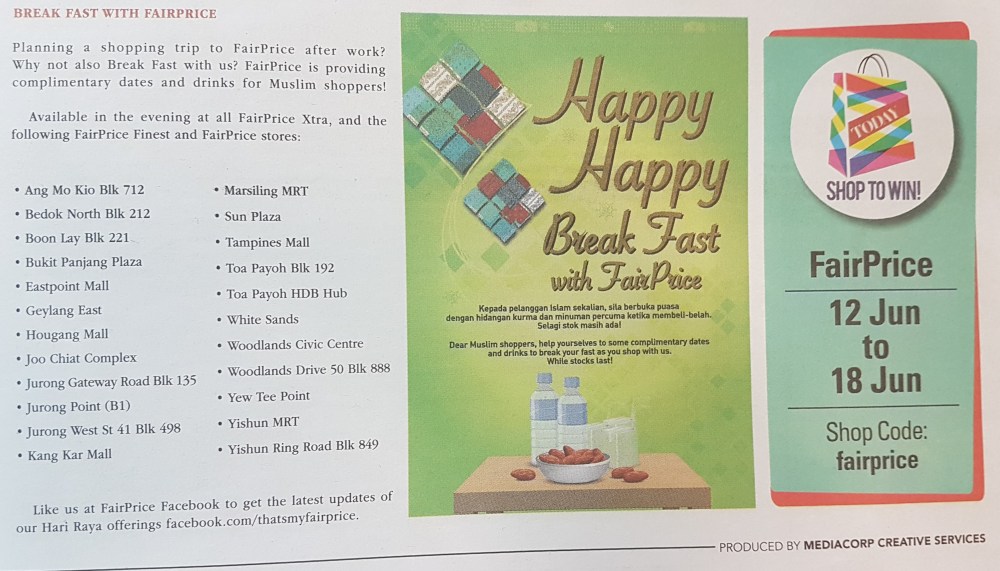 FairPrice break fast