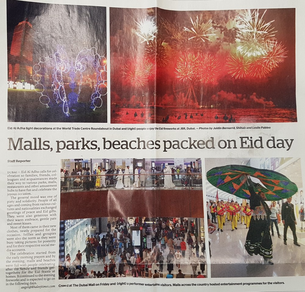 Malls, parks, beaches packed on Eid day