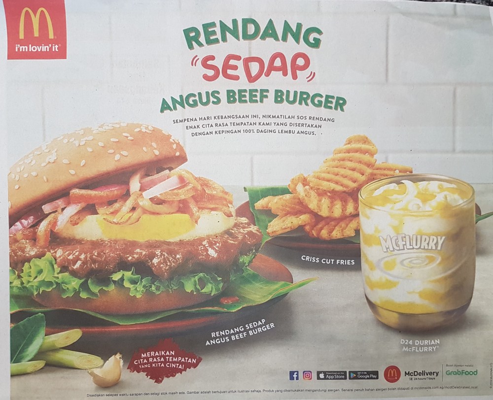 Mc Donald's Rendang sedap
